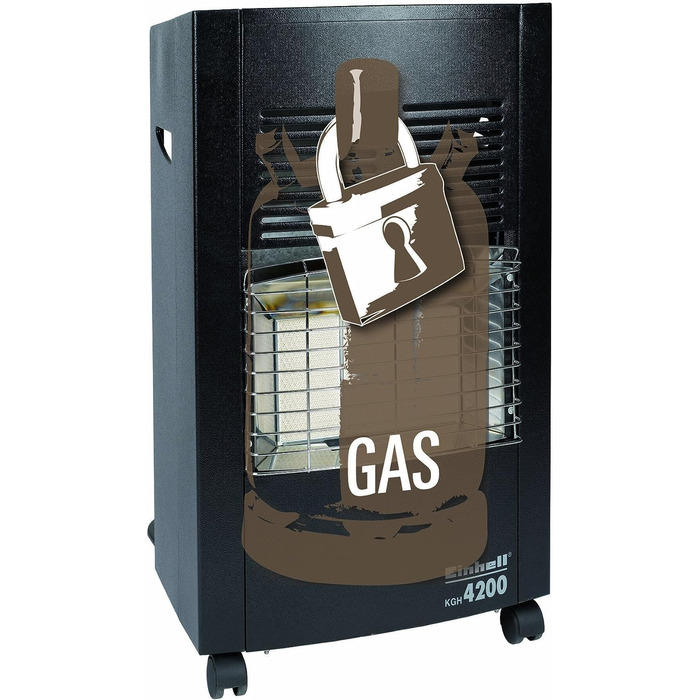 Газовий обігрівач Einhell KGH 4200 Керамічний (4200 Вт) з регулятором тиску газу, чорний