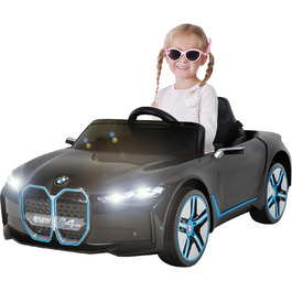 Дитячий електромобіль BMW i4 Actionbikes Motors, ліцензійний, з пультом 2,4 ГГц, електроавто для дітей від 3 років, іграшковий автомобіль (білий/чорний)