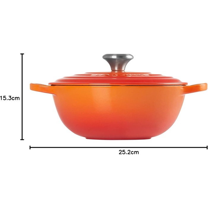 Каструля Le Creuset Signature з чавуну, 24 см, 4.1 л, для всіх плит (включаючи індукцію), кольор сірий