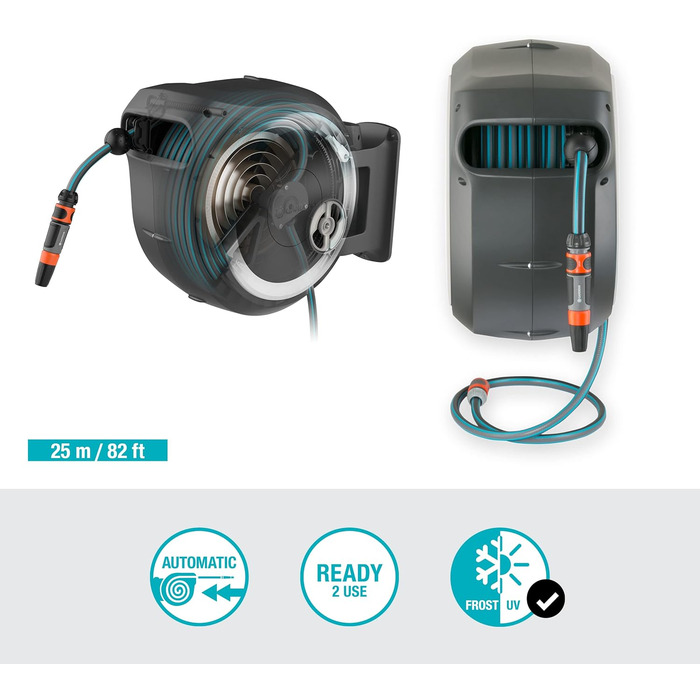 Набір для поливу Gardena RollUp M/L 25 м: шланг, бокс, монтаж, для великих садів