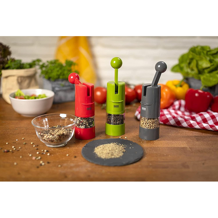 Мельниця для солі та перцю Kuhn Rikon Ratchet Grinder з регульованою керамічною жорном (червона)