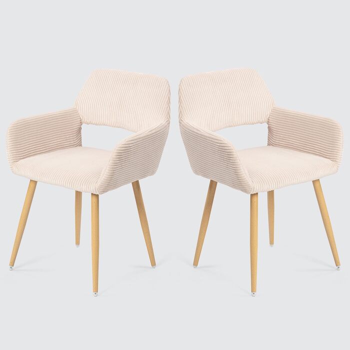 Крісла для їдальні Cosy 2 шт. - кухонні, вітальні, з підлокітниками, світло-бежеві