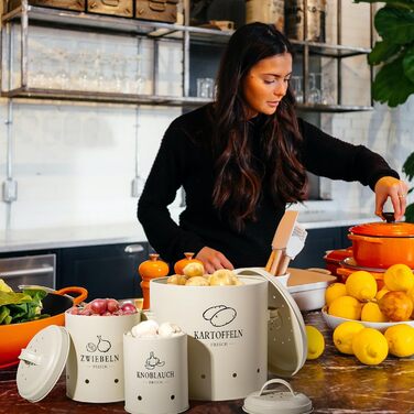 Набір контейнерів для зберігання картоплі, цибулі та часнику (3 шт.), зберігає овочі свіжими