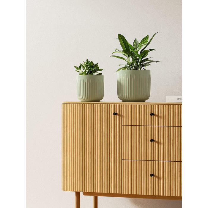 Набір горщиків для квітів LE TAUCI 3шт, кераміка, 21+17+14 см, з дренажними отворами