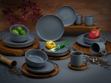 Nordic Grey Matt Series, набір посуду, комбінований набір із 16 предметів, 25876