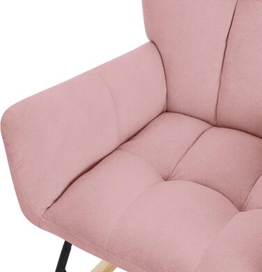 Крісло-гойдалка ML-Design рожевого кольору з оббивкою під фліс, дерев'яні полози, для вітальні, спальні, балкона