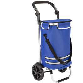 Візок для покупок від 56 л до 50 кг складна знімна кишенькова Ручна візок для покупок візок для покупок скутер синього кольору, 2