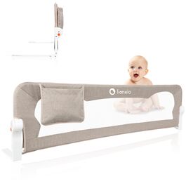 Бортик для ліжка Lionelo Eva захисний, 150 см, бежевий - сітка, складаний (180°), легкий монтаж