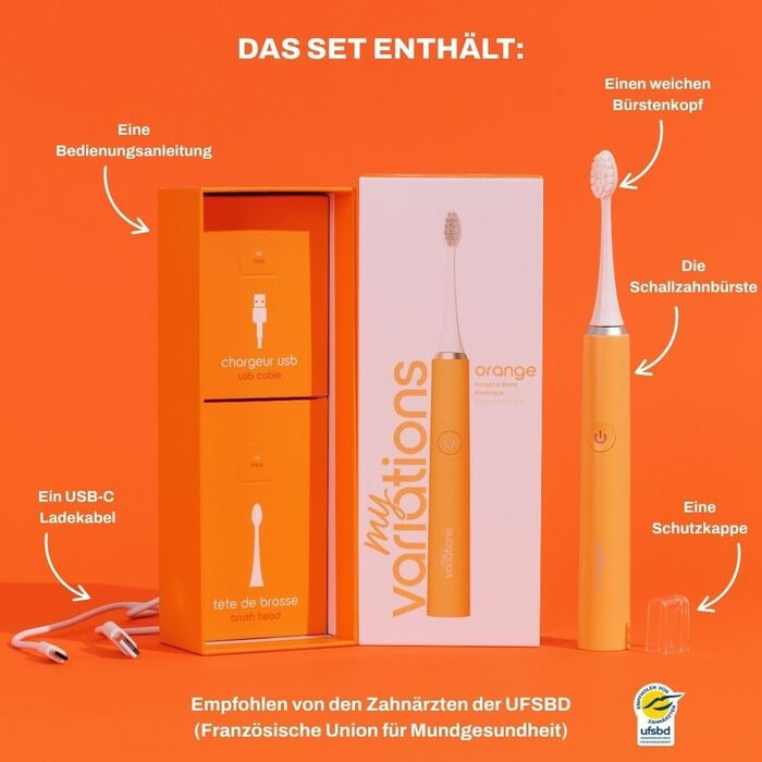 Електрична зубна щітка My Variations: акумуляторна, 5 режимів чищення, таймер 2 хв, чорна