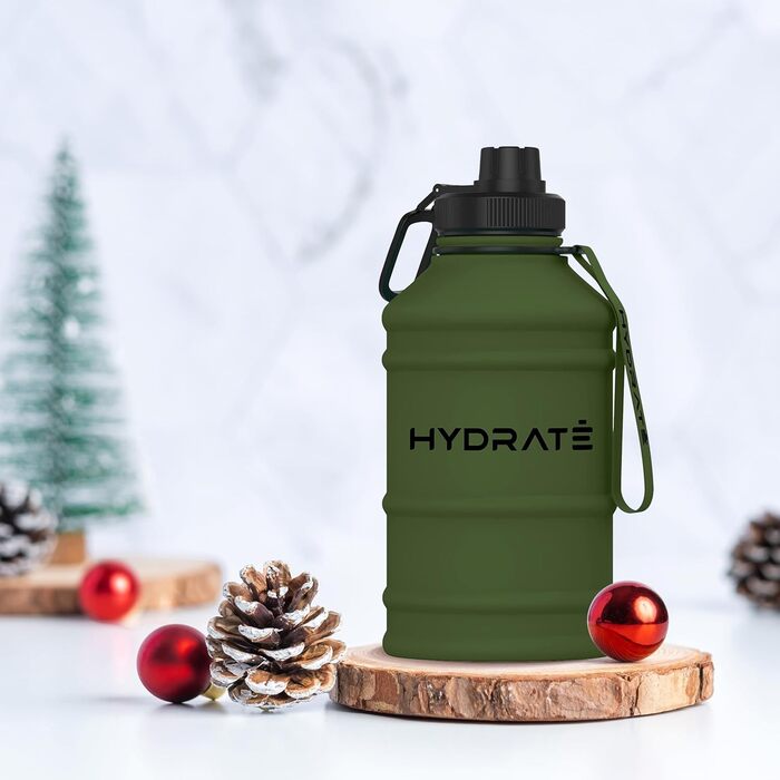 Пляшка для пиття HYDRATE 2,2 л з нержавіючої сталі - без вмісту BPA, герметична, тренажерний зал