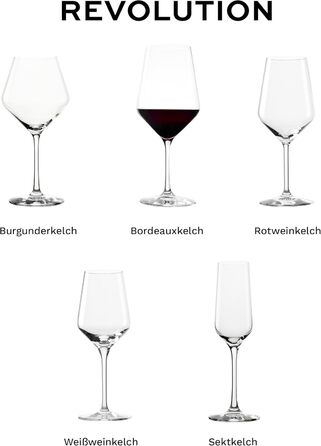 Бокали для червоного вина Stölzle Lausitz Revolution 6 шт, 490 мл - Кришталеві келихи для вина, міцні, для максимальної ароматизації