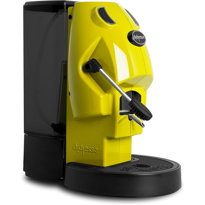 Кавомашина Didiesse Baby Frog Pad – компактна, 450 Вт, з підставою для паді, 1,5 л бак (білий, лимонно-жовтий)