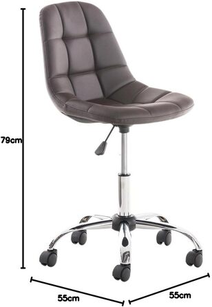 Офісний стілець Emil від CLP: регульована висота, поворотний, з оббивкою з штучної шкіри, білий (колір: коричневий)