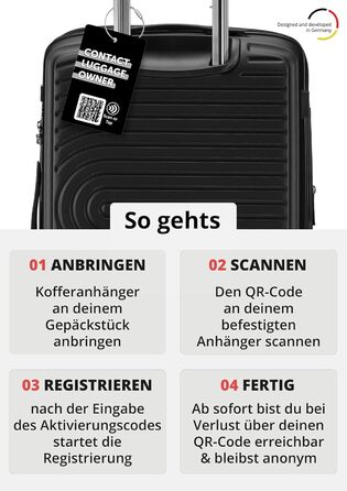 Набір валіз Hauptstadtkoffer Mitte 55/68/77 см: 3 валізи, QR-код, TSA, ABS, XL-розширення