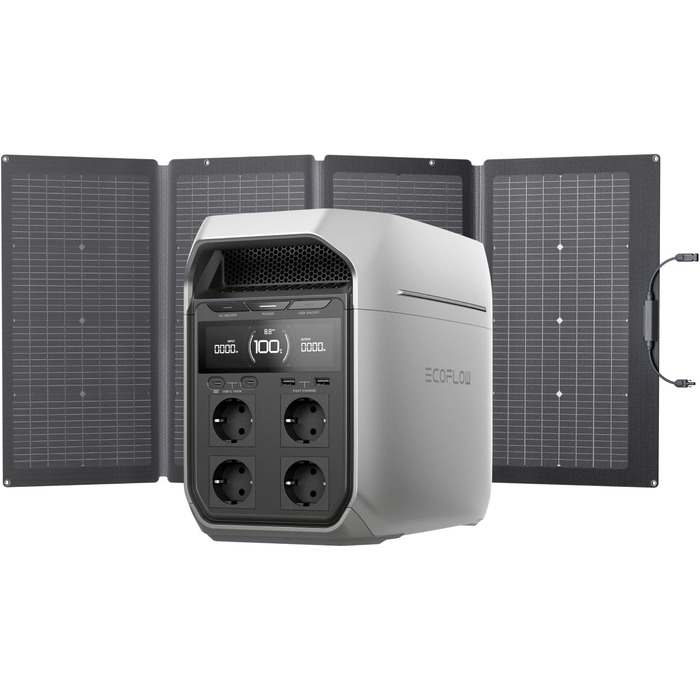 Портативна електростанція EcoFlow DELTA 3 Plus 220W: 1024 Wh, LiFePO4, 1800W (3600W пік), сонячний генератор для резервного живлення та кемпінгу