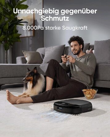 Робот-пилосос eufy L60 з базою самостійного очищення, потужність 5000Pa, захист від намотування волосся, 60 днів без випорожнення, iPath лазерна навігація (відновлений) (S1 Pro)