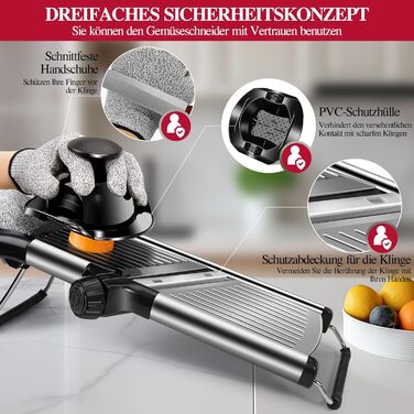 Машинка для нарізання овочів Mastertop Mandoline, 5-в-1, з нержавіючої сталі, регульована, для нарізання соломкою, скибочками та тертям