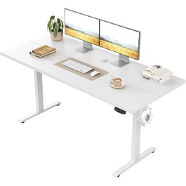 Регульований стіл Klicelor, електричний, стоячи/сидячи, офісний, з пам'яттю, 100 x 60 см, білий