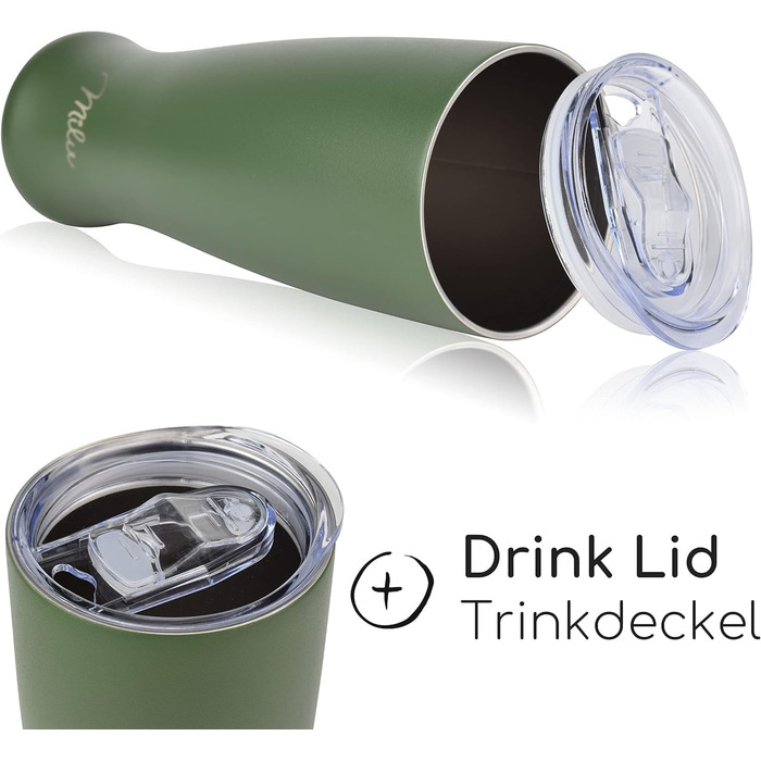 Термокухоль для пива Milu Weizenbierglas 500 мл, нержавіюча сталь, оливково-зелений (з гравіюванням) - подарунок для чоловіків, тата. Зберігає холод до 7 годин, придатний для миття в посудомийній машині