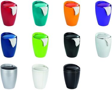 WENKO табурет для ванної кімнати Candy з місцем для зберігання, чорний, ABS-пластик, 20 л, Ø 36 x 50,5 см