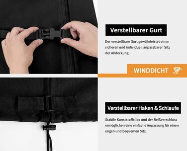 Чохол для парасольки/маркетки Dokon, діаметр до 400 см, водонепроникний, зимовий, UV-стійкий, чорний