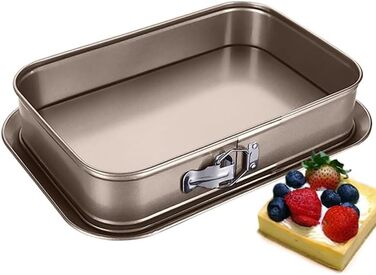 Форма для випічки Notcilgias прямокутна, роз'ємна, для чізкейку, тирамісу, антипригарне покриття, нержавіюча сталь (золото)