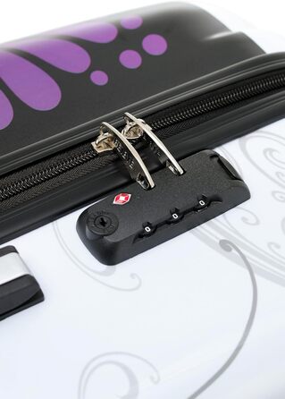 Набір дорожніх валіз BEIBYE Butterfly 2060 з TSA-замком, 4 предмети: XL (75см), L (66см), M (56см) та косметичка (S), міцний пластик