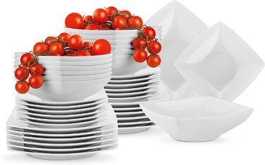 Набір посуду Konsimo на 12 персон Набір тарілок EPIRI Modern 36 предметів - Сервіз та набори посуду - Комбінований сервіз на 12 персон - Сімейне обслуговування - Тарілки для посуду (білі, на 12 персон)