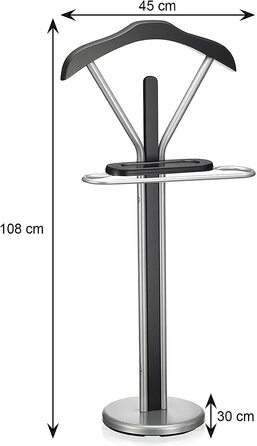 Стійка для одягу IDIMEX Fabio з вішалкою та полицею, чорна - безшумний дворецький, бутлер для одягу