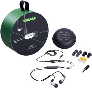 Навушники-вкладиші Shure AONIC 3, звукоізоляція, знімний кабель, 3,5 мм, білий