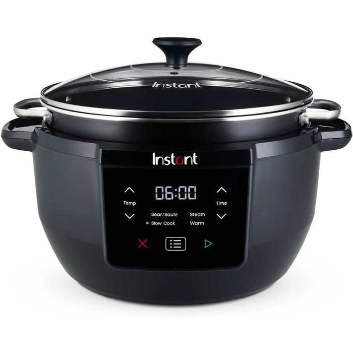 Покращена мультиварка Instant Pot, мультиварка 7,1 л / 4 функції приготування (повільне приготування, смаження, приготування на пару та підтримання тепла) Можна мити в посудомийній машині повільна плита 800 Вт