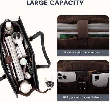 Сумка для ноутбука LOVEVOOK, жіноча, середнього розміру, 17.3 дюйми, для роботи, навчання, офісу, універсітету, чорно-біла