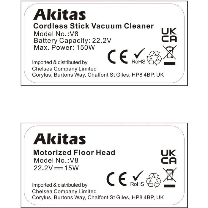 Акумуляторний пилосос Akitas V8 3в1 Акумуляторний ручний і вертикальний легкий акумуляторний літієвий акумулятор 22,2 В 150 Вт для підлоги, килимів, шерсті домашніх тварин.
