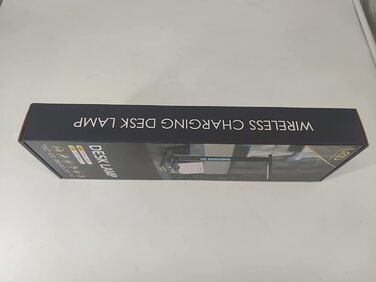 Настільна світлодіодна лампа з регульованою яскравістю і функцією зарядки Бездротова зарядка USB функція зарядки, сенсорна настільна лампа з регульованою яскравістю з 3 кольорами і 5 рівнями яскравості, час, температура, функція читання пам'яті(чорний) (T