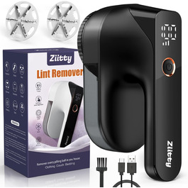 Електричний видалення ворсу Ziitty: 3 режими, 6-клинковий насадка, для різних тканин, Type-C зарядка, щітка для чищення