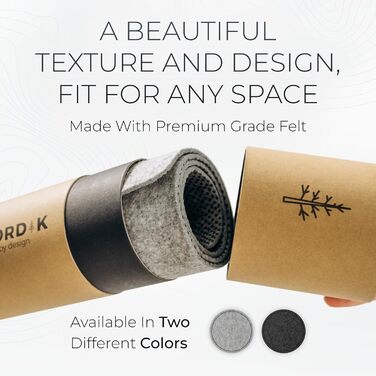 Килимок для столу Nordik з екошкіри та фетру, органайзер для кабелів (Сідло-коричневий, 89,9 x 43,2 см) — великий преміум килимок для миші та захисний підкладник для домашнього офісу