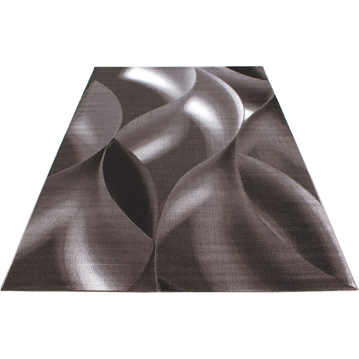 Домашній килим з коротким ворсом, килим для вітальні, світло-сірий в дрібну клітку, Розмір (120x170 см, коричневий)