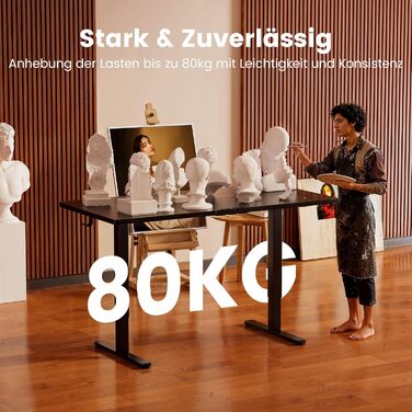 Електричний регульований стіл ErGear 160x80 см, з пам'яттю та з'єднувальною пластиною - для дому та офісу