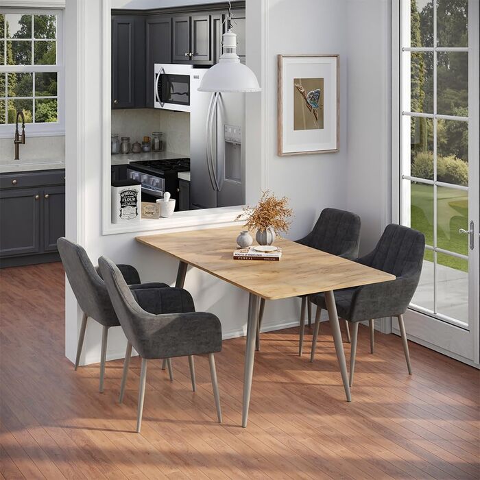 Розсувний стіл Vicco Esstisch Beaver, 80x70 см, золото-коричневий дуб/сірий, 120-160x75x80 см