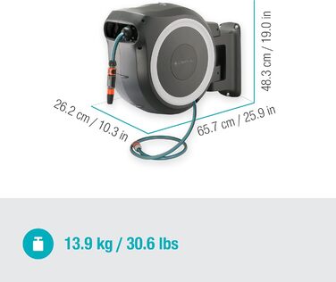 Набір для поливу Gardena RollUp XL (блакитний) 35 м: гнучкий шланг для великих садів, поворотна бокс, з 35 м шлангом Gardena та монтажним комплектом (18630-20)