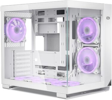 Комп'ютерний корпус ATX PCCOOLER C3T500 ARGB, 6 вентиляторів 120 мм, скляні панелі, безрамний дизайн, сумісний з RTX 40 серією, білий