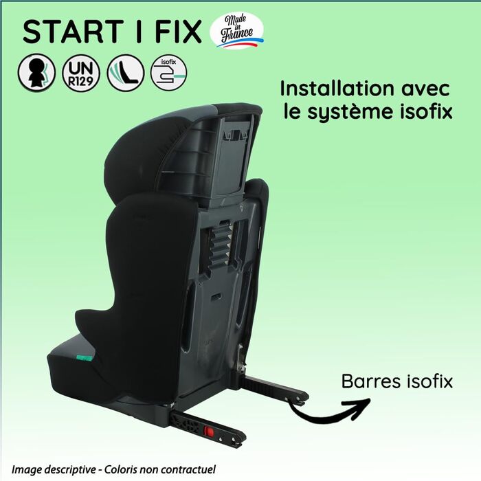 Автокрісло-бустер Isofix START I FIX 106-140 см R129 i-Size - Для дітей від 5 до 10 років - Регульований по висоті підголівник - Відкидна основа (Minnie)