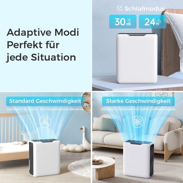 Електричний осушувач повітря 3л, для дому до 20㎡, з технологією Dual Peltier, 30дБ, таймер 24г