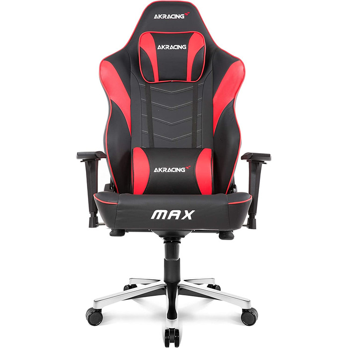 Ігрове крісло AKRacing Master Max, PU шкірозамінник, гарантія 5 років (чорний/червоний)