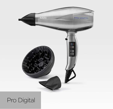 Професійний фен BaByliss Pro Digital 2200 Вт з іонною технологією та керамічним покриттям виробництва Італії, 6000E Single