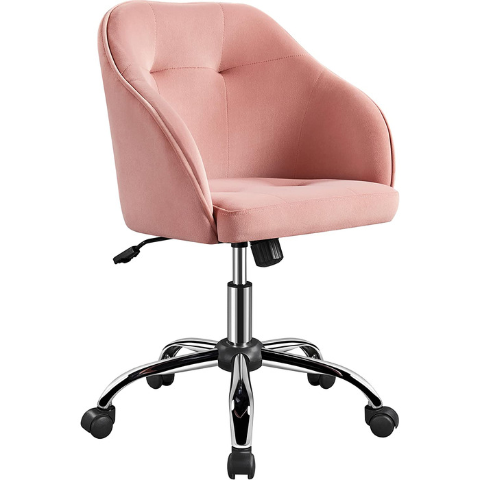 Офісне крісло Yaheetech ергономічне робоче крісло обертове крісло Регульоване по висоті Комп'ютерне крісло з коліщатками дихаюча інвалідна коляска вантажопідйомність до 136 кг (світло-рожевий)