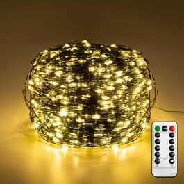 Льохтерна LED 100м з мідного дроту, 1000 LED, 8 режимів, IP44 (водостійка), з пульт та таймером, для прикраси на Різдво, в приміщенні та на вулиці, DIY, тепле біле світло Льохтерна LED 100м з мідного дроту, 1000 LED, 8 режимів, IP44 (водостійка), з пульт та таймером, для прикраси на Різдво, в приміщенні та на вулиці, DIY, тепле біле світло