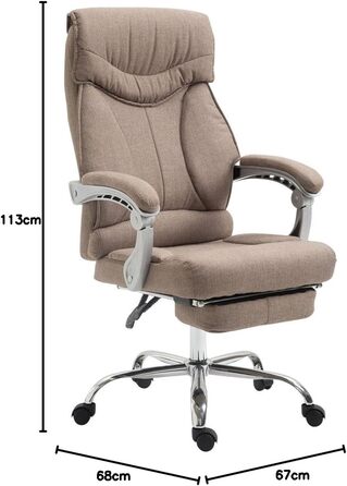 Офісне крісло CLP Big Iowa з тканинним покриттям, крісло для керівника з підніжкою, вантажопідйомність до 136 кг, регульована висота, колір: тауп