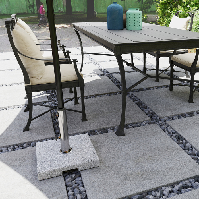 Підставка для парасольки з граніту, 21 кг - квадратна підставка для парасольки, утримувач для парасольки, вага для парасольки 32/38/48 мм