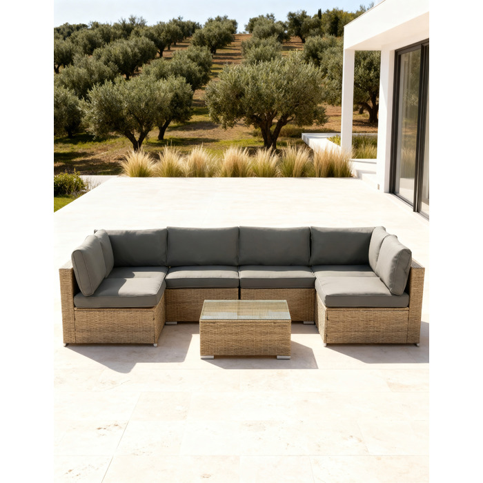 Комплект садових меблів із техноротанга MTG Trade Group, бежевий, 7 предметів